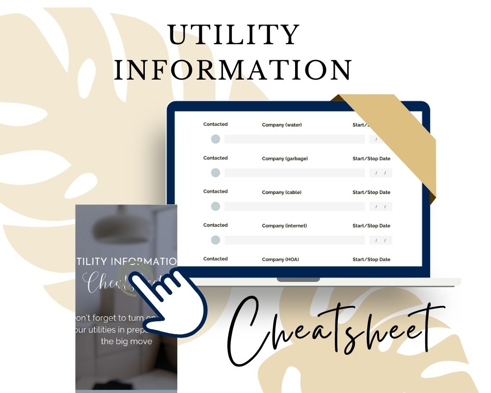 utility information cheatsheet template