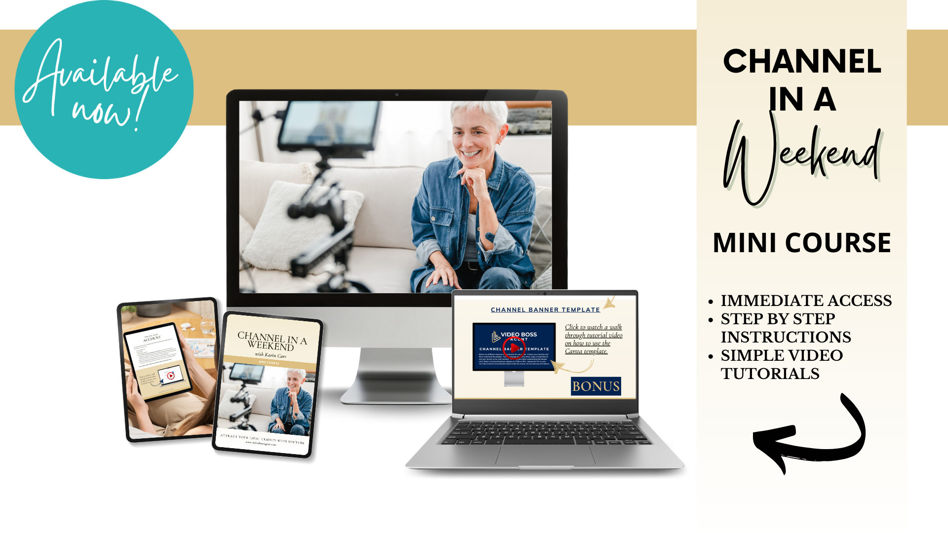 Channel in a weekend course mockup wide